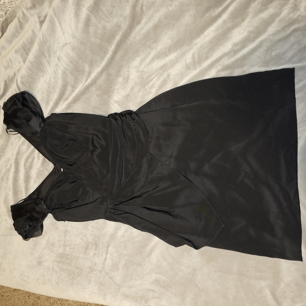 Kay Unger Black One Shoulder Dress